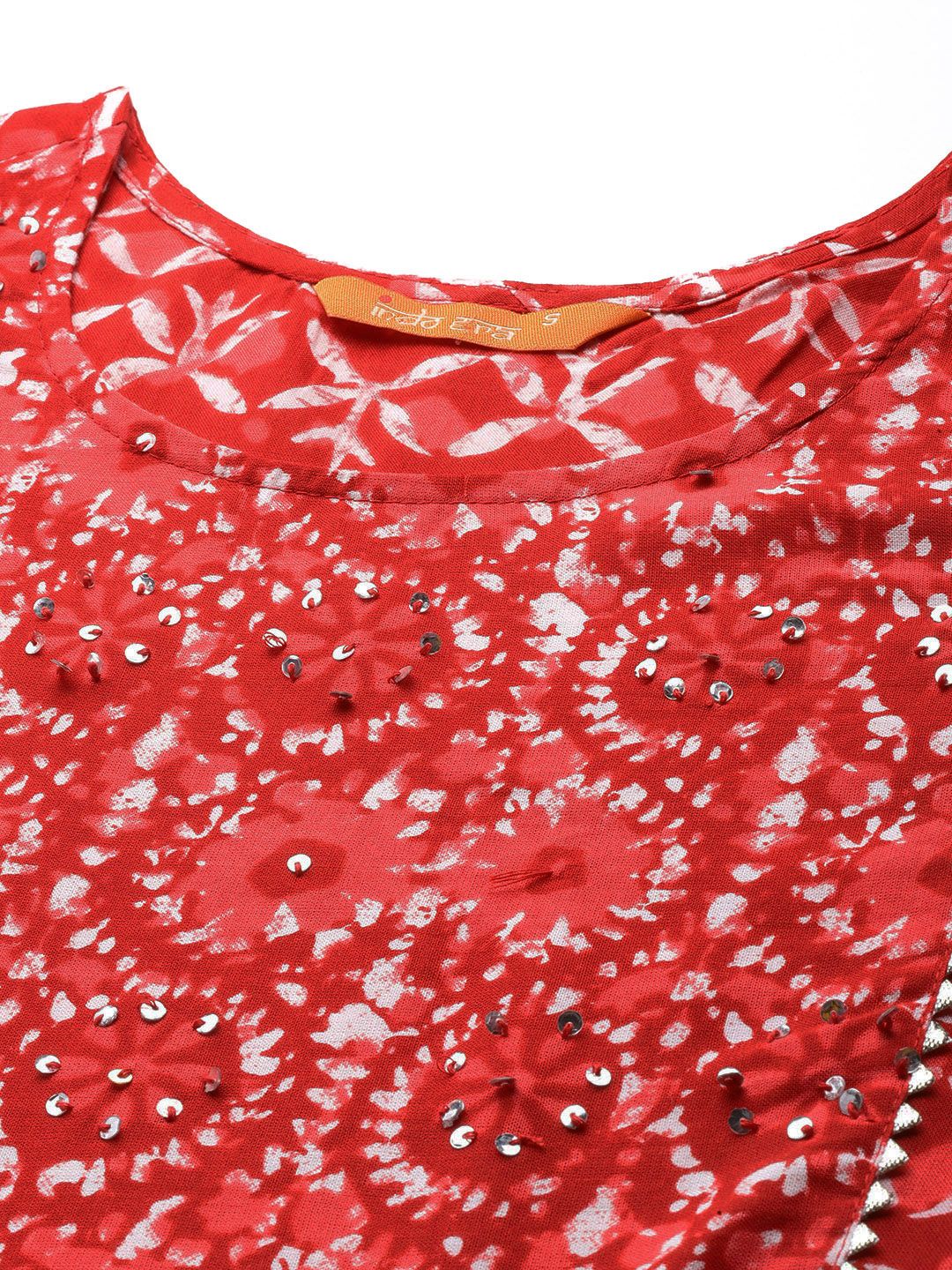Dhiyona IE Ethnic Motifs Printed Sequinned Detail A-Line Kurta