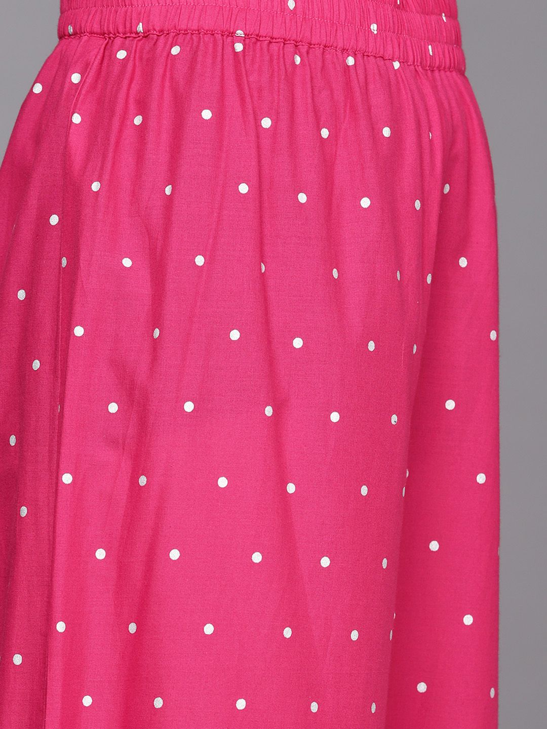 Dhiyona VA Women's Fuchsia Pink Ethnic Motifs Pure Cotton Kurta with Palazzos & With Dupatta