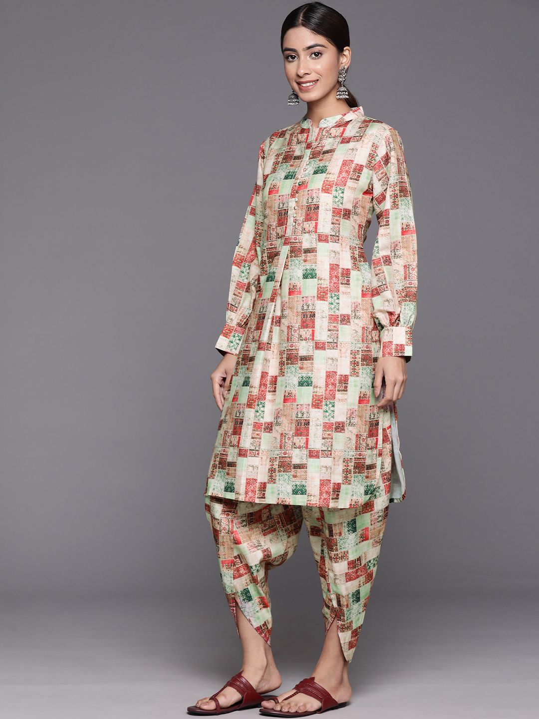 Dhiyona VA Women'sPrinted Regular Kurta with Dhoti Pants