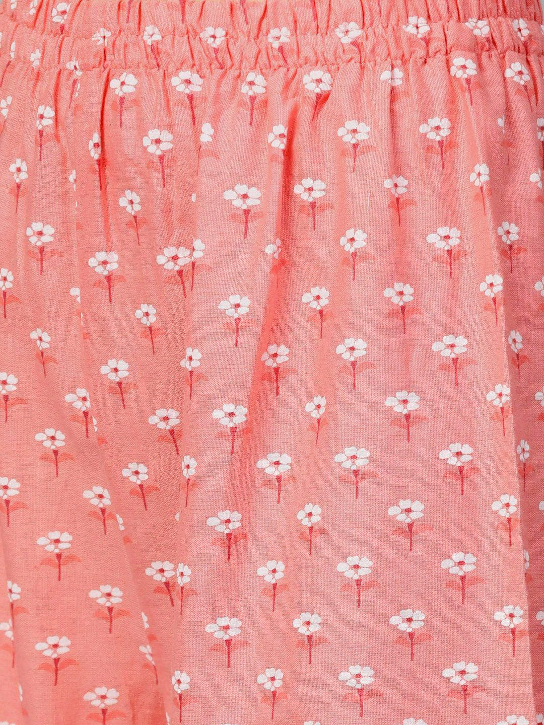 Dhiyona IS Women's Women Pink & Off-White Block Print Kurta with Palazzos