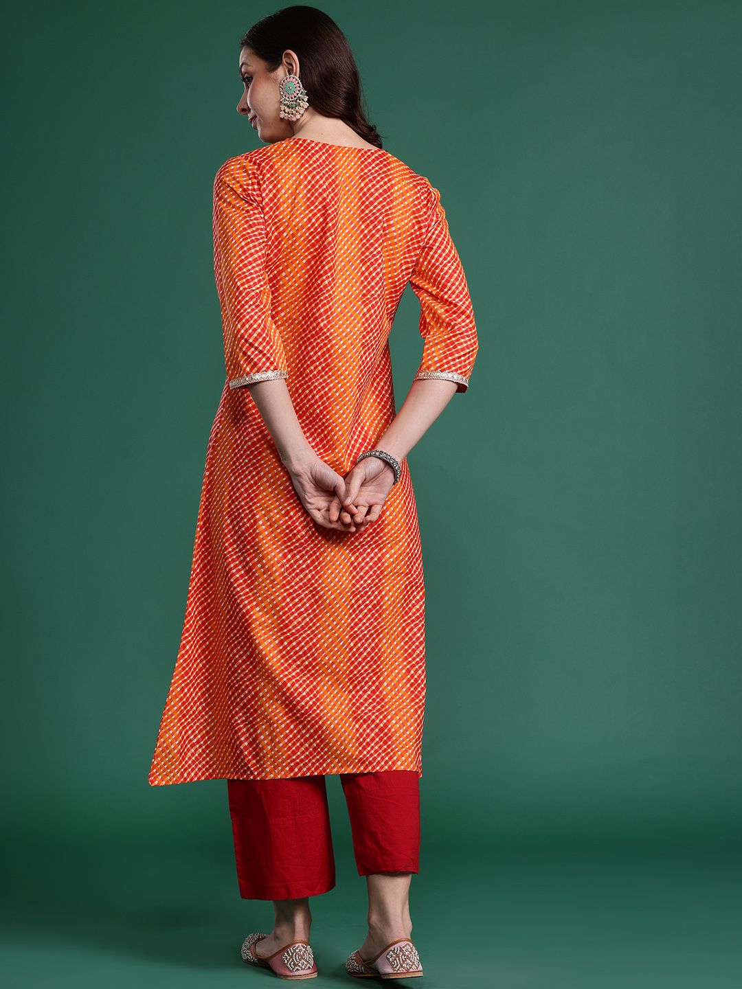 Dhiyona IE Women Leheriya Printed Pure Cotton Kurta