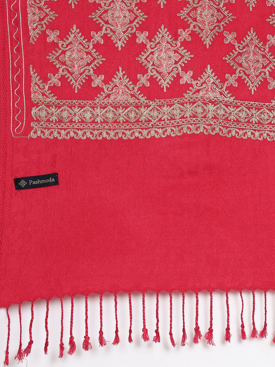 Dhiyona PA Women Pink Embroidered Shawl