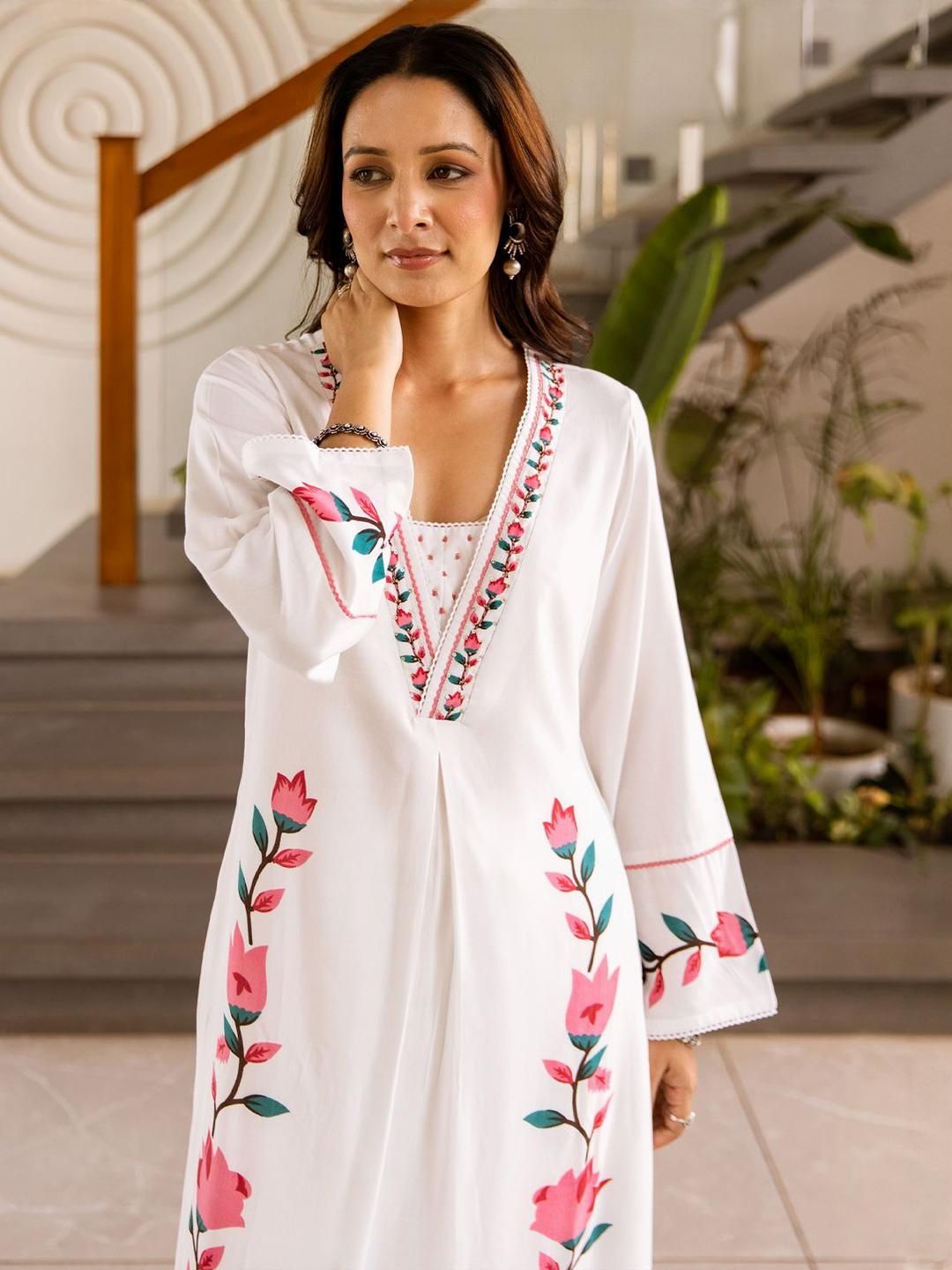 Dhiyona IE Printed A-Line Top With Palazzos Co-Ords set