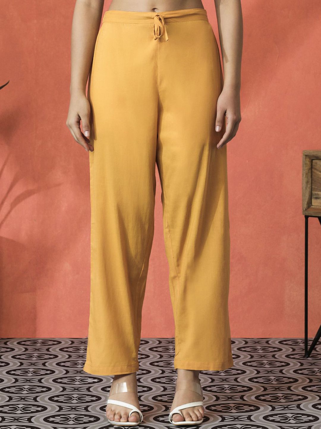 Dhiyona SN Women's Floral Printed Mandarin Collar Pure Cotton A-Line Kurta With Trouser & Dupatta