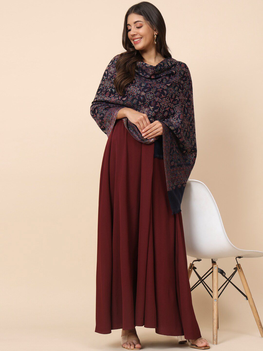 Dhiyona PA Ethnic Motifs Woven Design Shawl