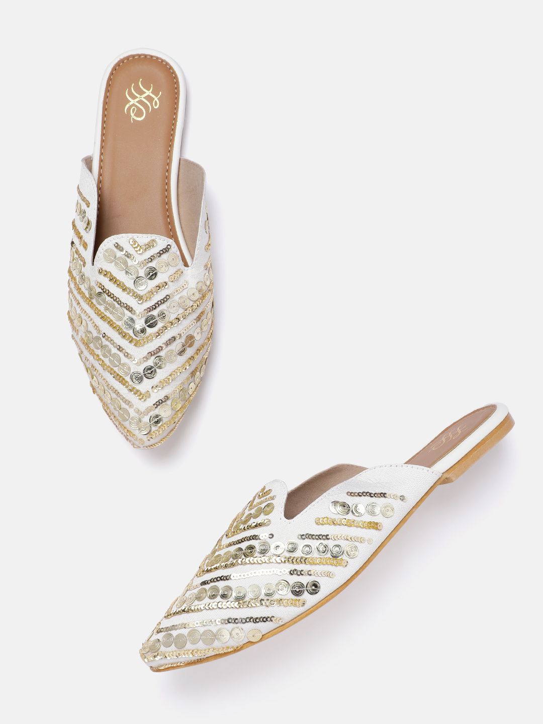 Dhiyona HOP Women Sequin Embellished Ethnic Mules