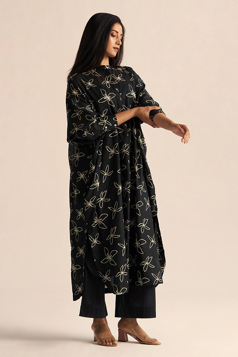 Dhiyona GF black floral print co ord set