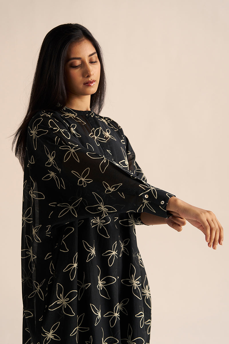 Dhiyona GF black floral print co ord set