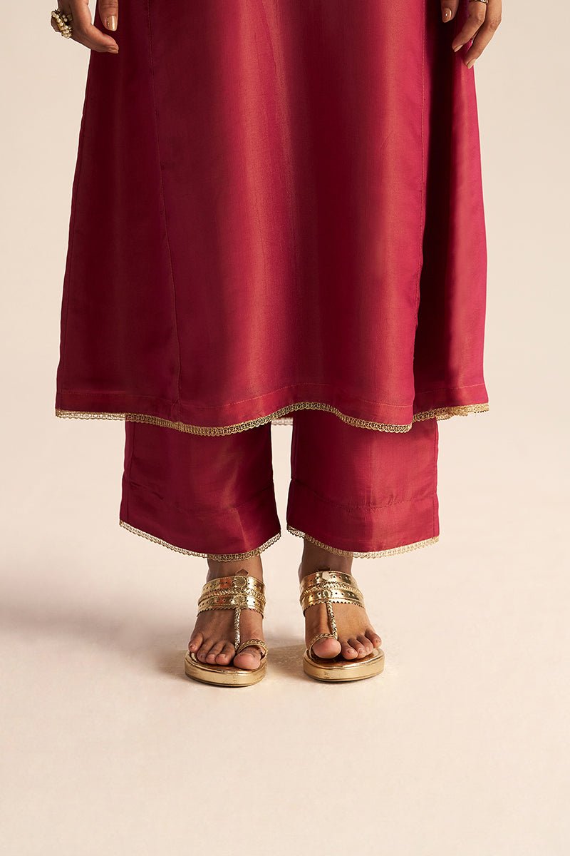Dhiyona GF cherries jubilee kurta with burnt sienna dupatta festive kurta set