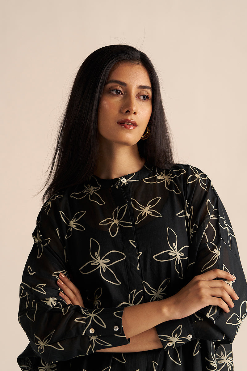 Dhiyona GF black floral print co ord set