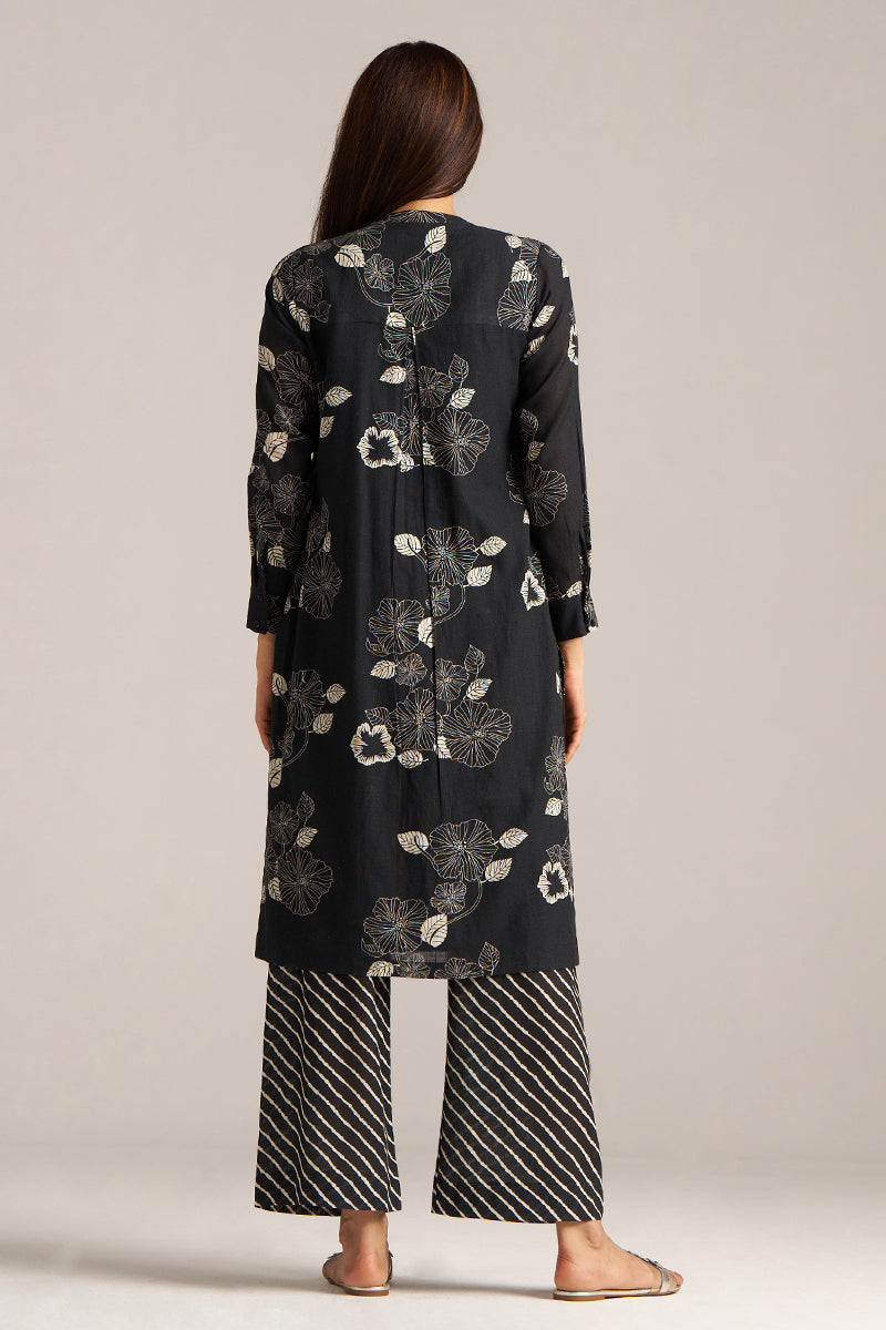 Dhiyona GF black and white linen print co ord set