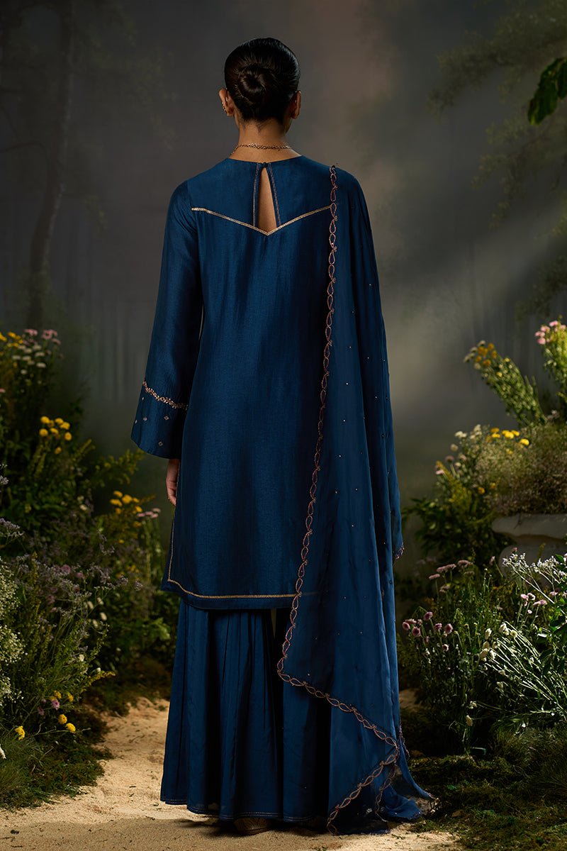 Dhiyona GF moonlit ocean raw silk festive kurta set