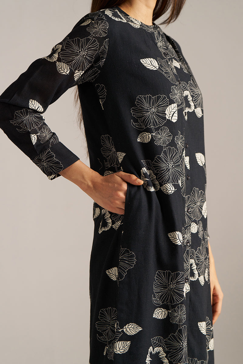 Dhiyona GF black and white linen print co ord set