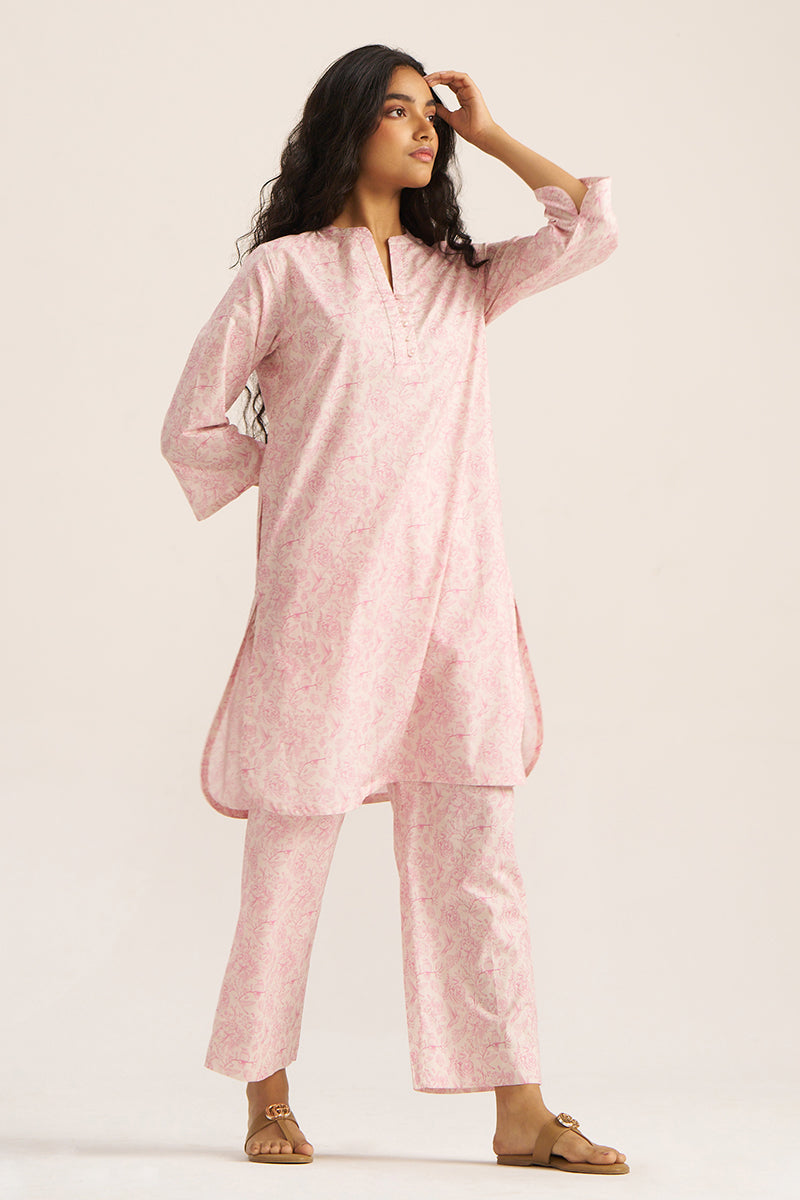 Women's Pink and Ivory Pure Cotton Loungewear
