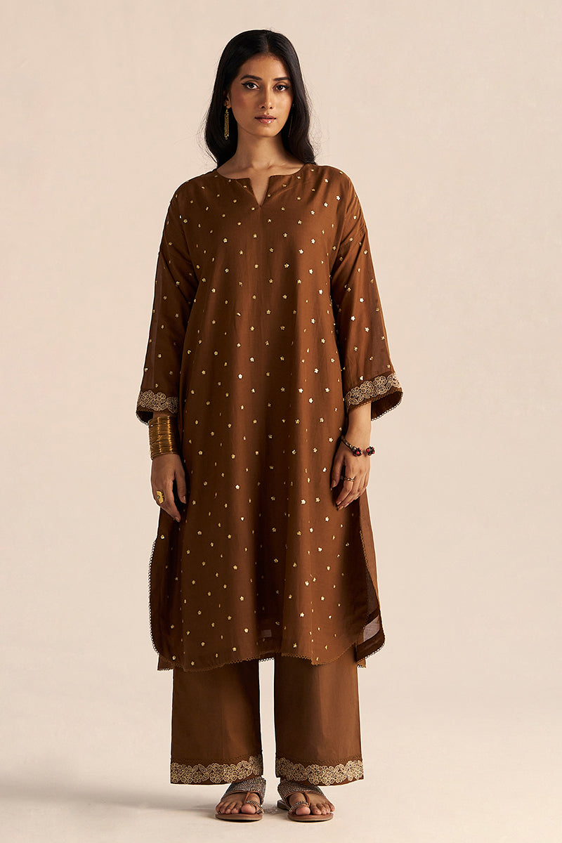 Dhiyona GF toffee embroidered festive co ord set