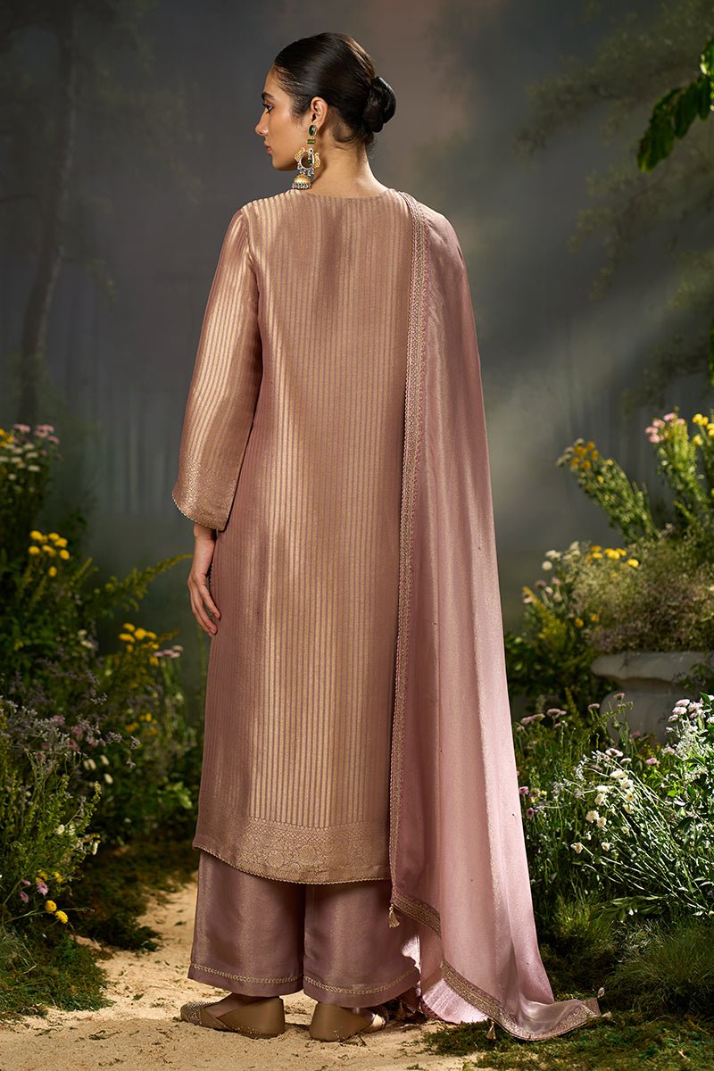 Dhiyona GF burlwood mauve woven festive kurta set