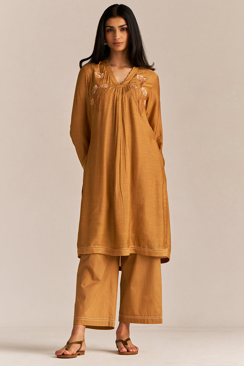 Dhiyona GF Women's Cinnamon Embroidered Co-ord Set
