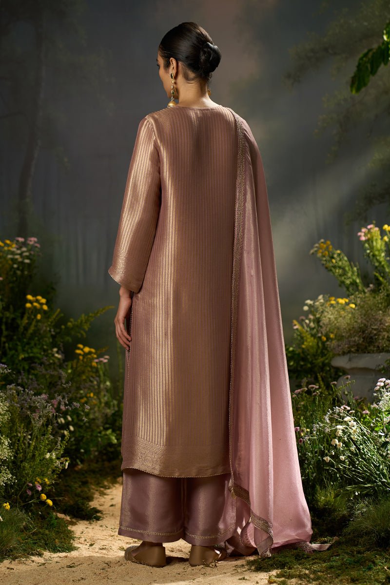 Dhiyona GF burlwood mauve woven festive kurta set