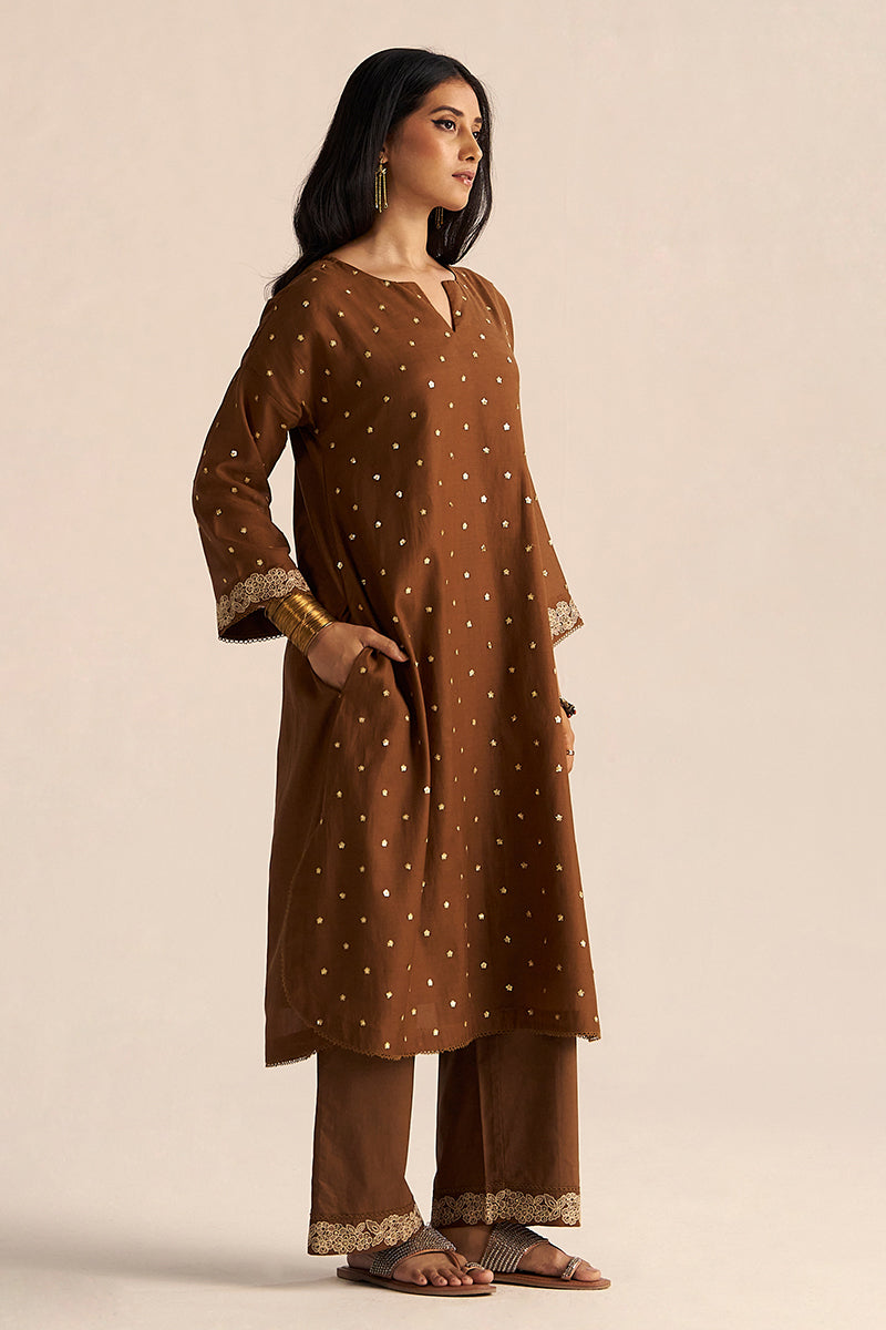 Dhiyona GF toffee embroidered festive co ord set