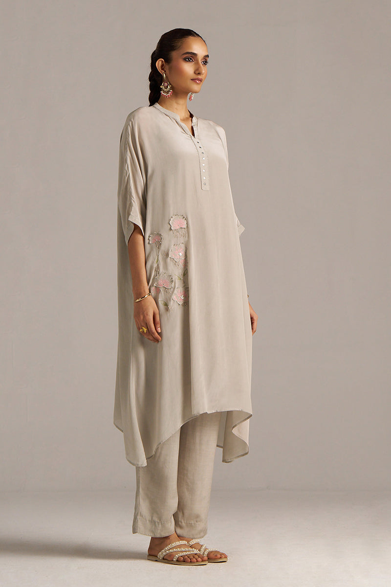 Dhiyona GF Women's Ash Grey Crepe Silk Co-ord Set