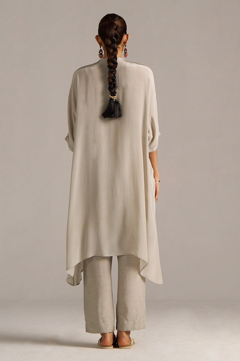Dhiyona GF Women's Ash Grey Crepe Silk Co-ord Set