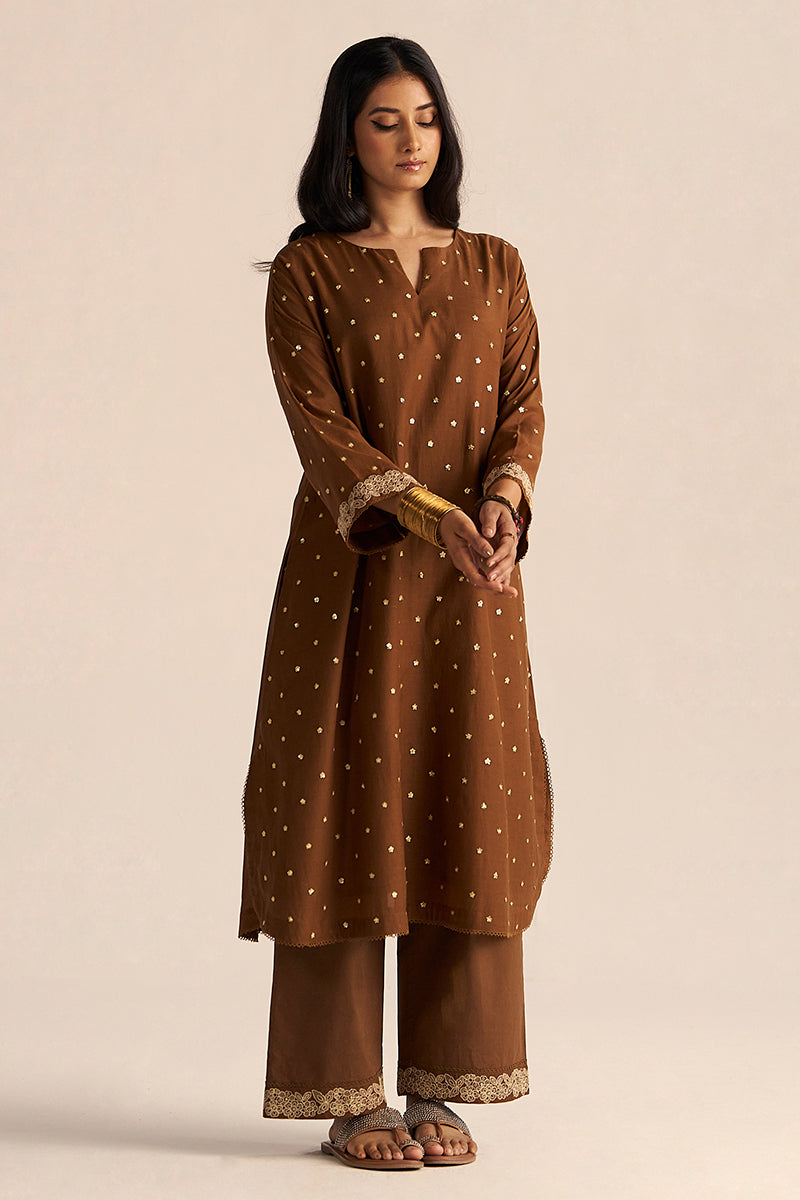 Dhiyona GF toffee embroidered festive co ord set
