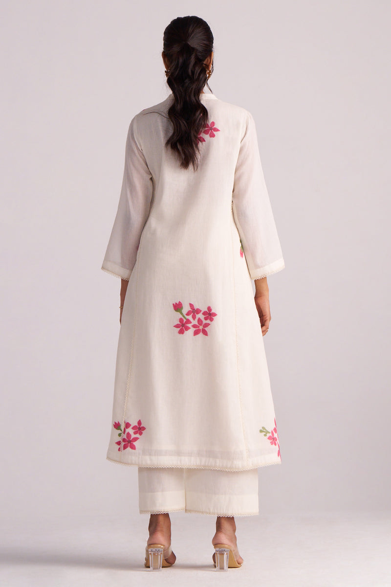 Dhiyona GF Women's Ivory Woven Pure Cotton Co-ord Set