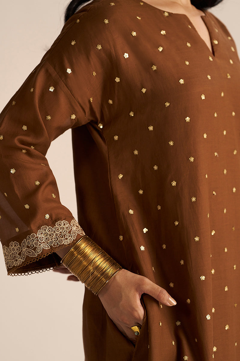 Dhiyona GF toffee embroidered festive co ord set