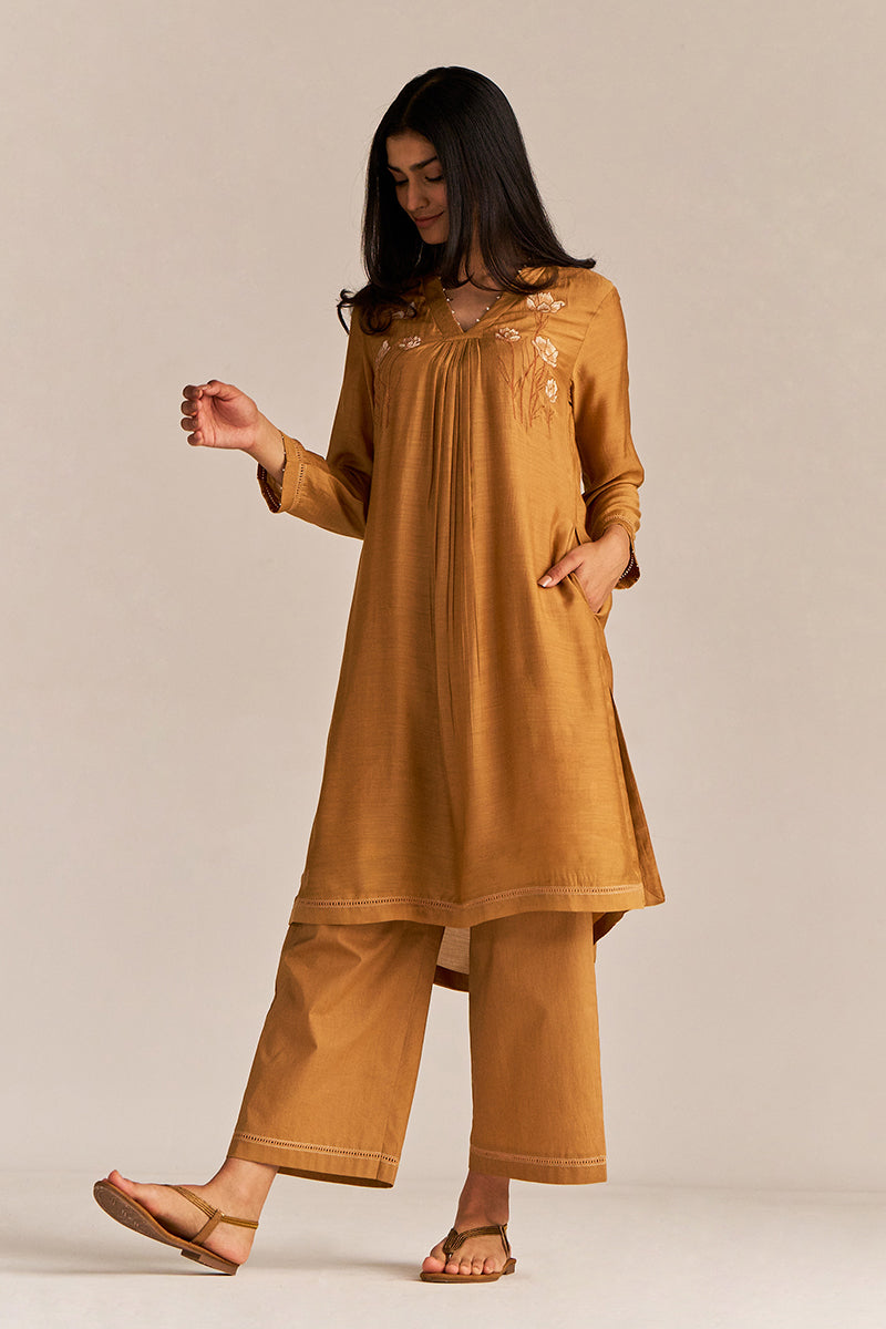 Dhiyona GF Women's Cinnamon Embroidered Co-ord Set