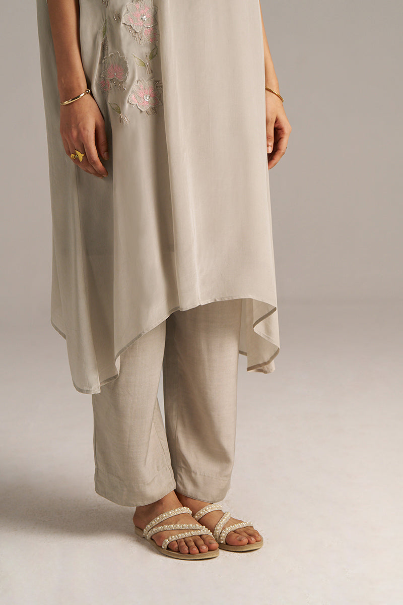 Dhiyona GF Women's Ash Grey Crepe Silk Co-ord Set