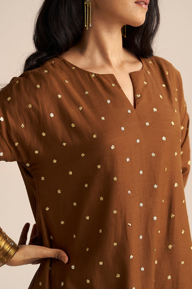 Dhiyona GF toffee embroidered festive co ord set