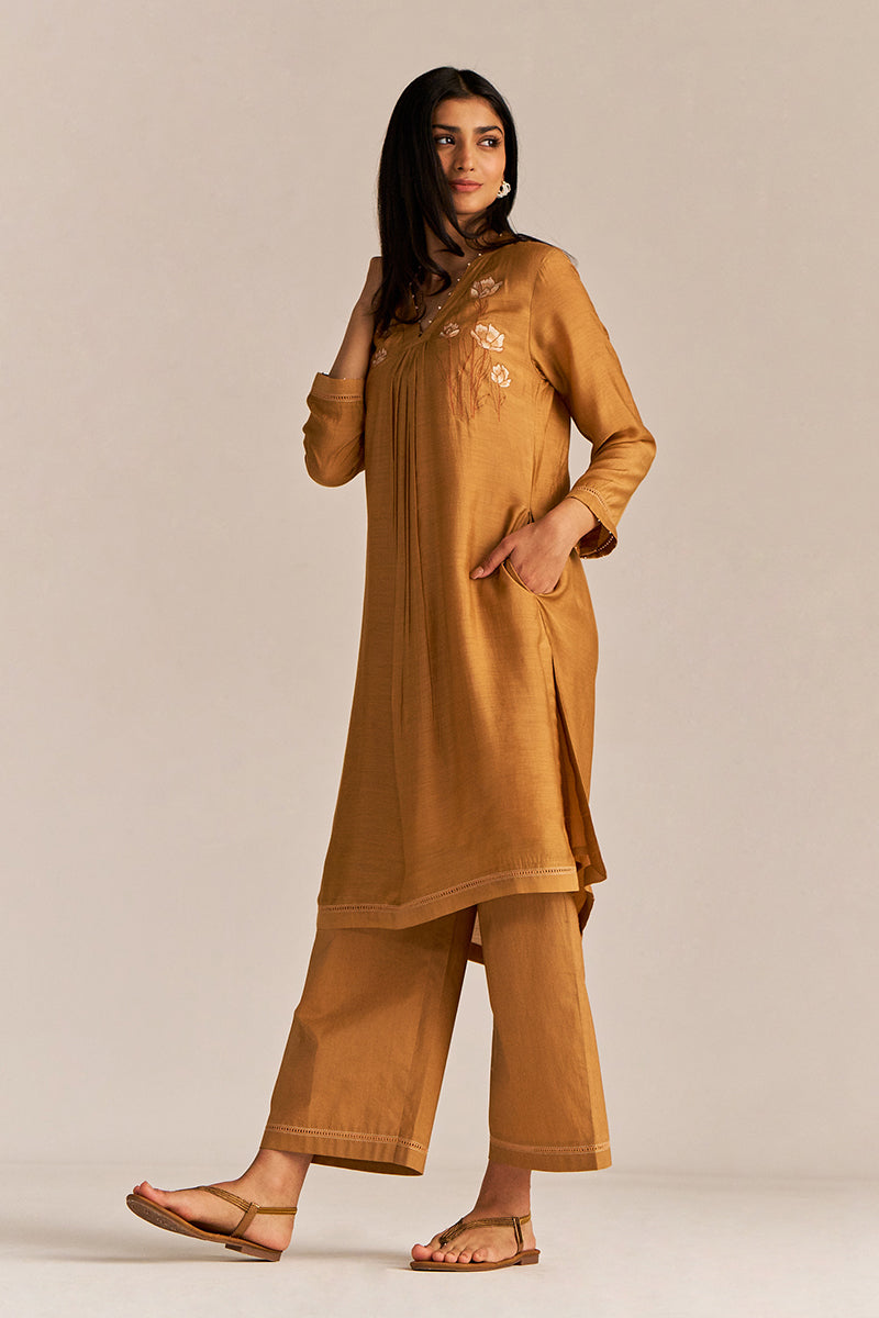 Dhiyona GF Women's Cinnamon Embroidered Co-ord Set