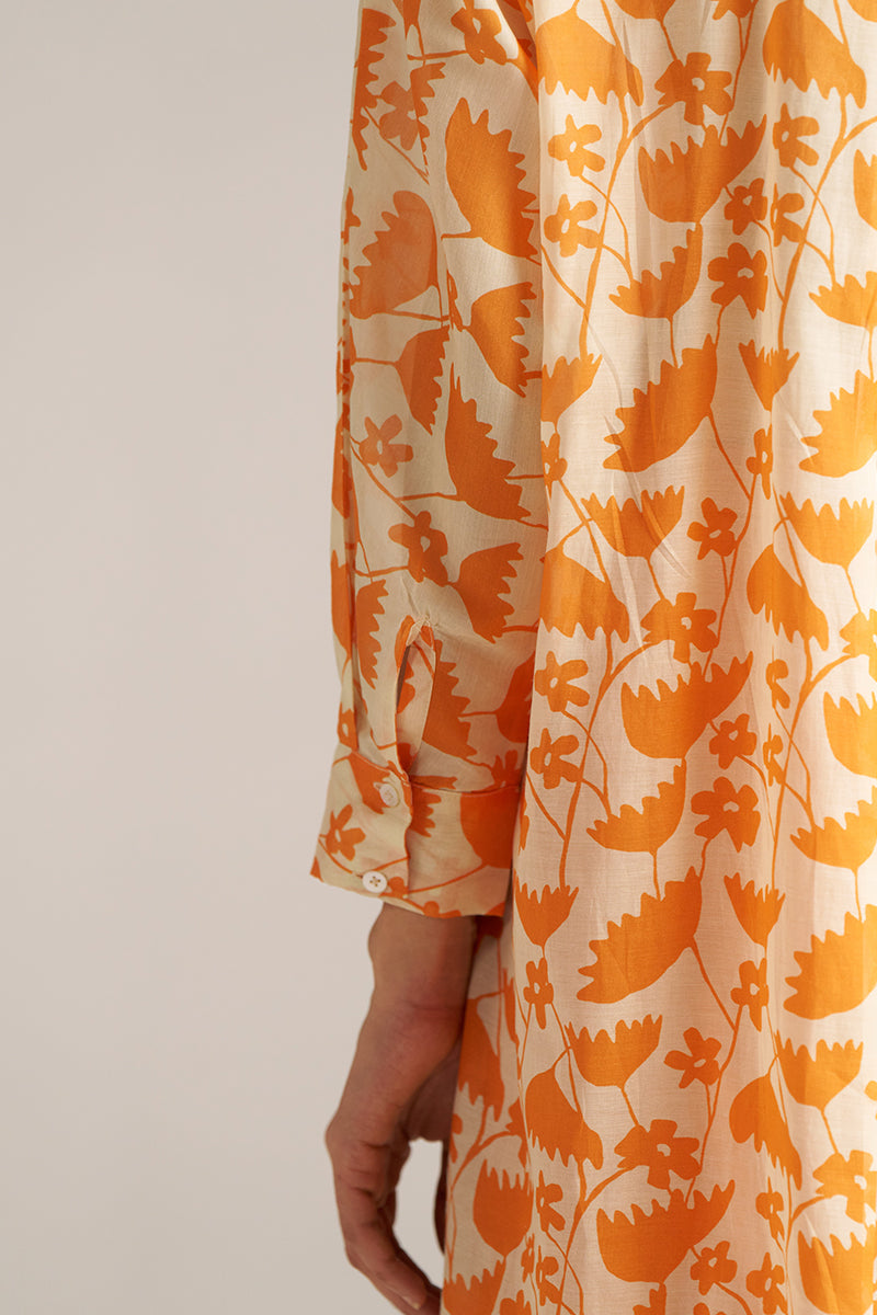 Dhiyona GF celosia orange and cream print co ord set