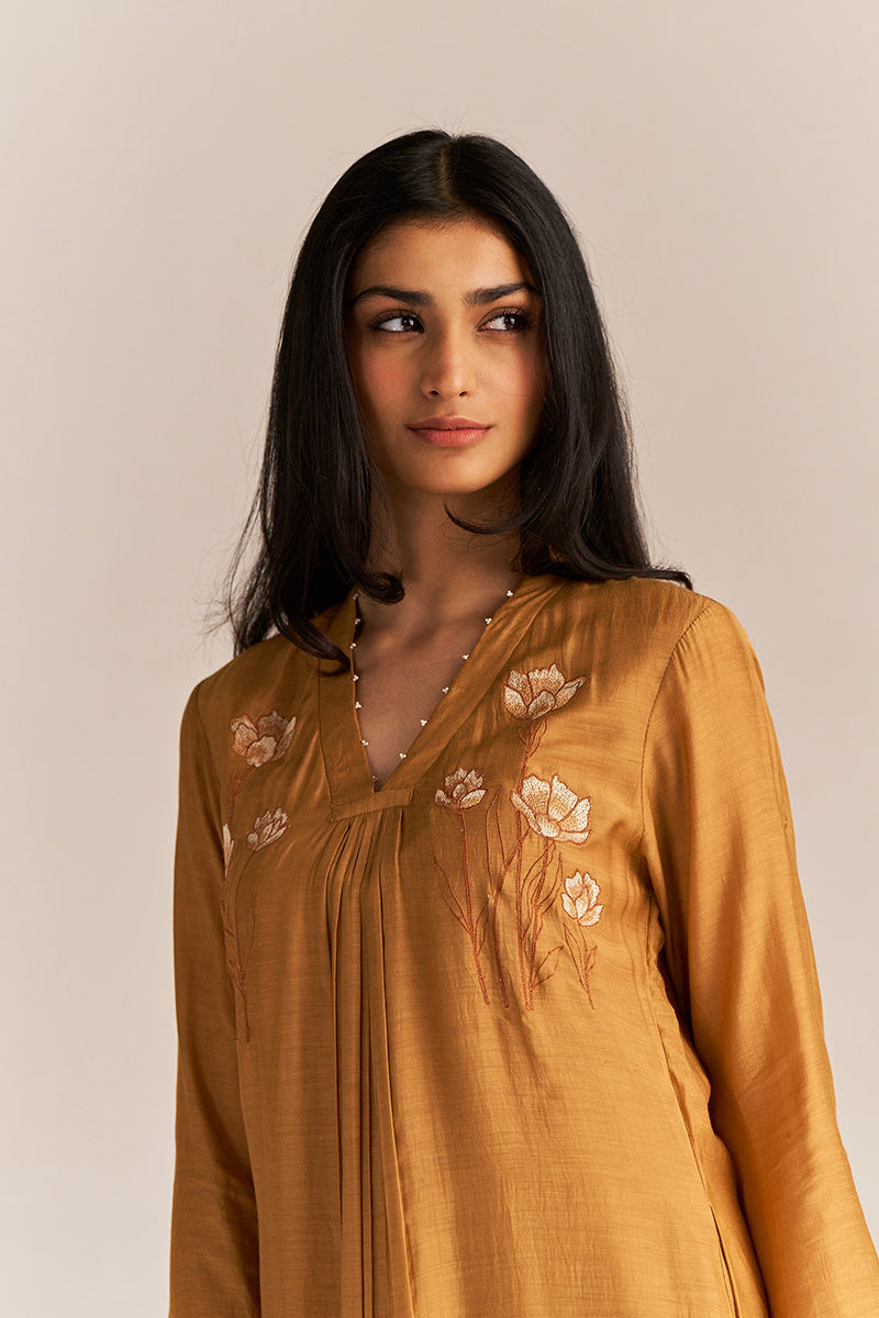 Dhiyona GF Women's Cinnamon Embroidered Co-ord Set