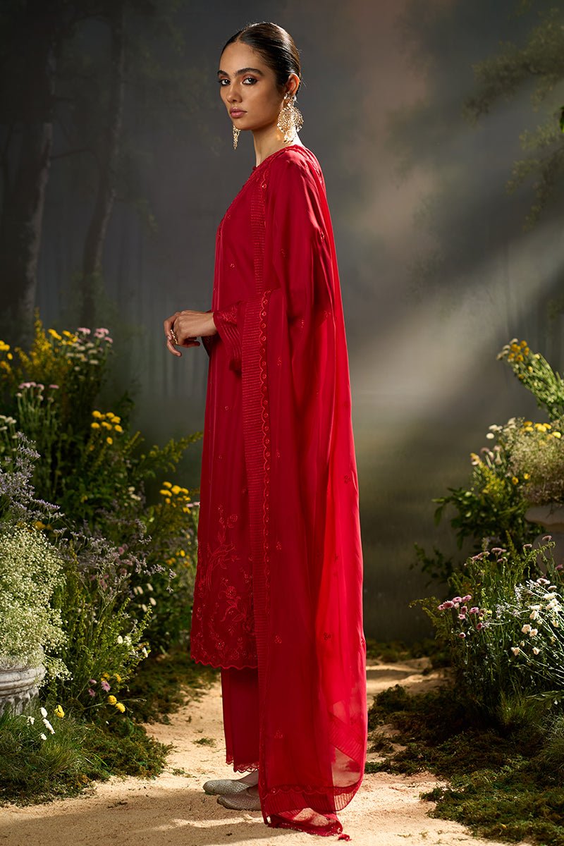 Dhiyona GF salsa red festive kurta set
