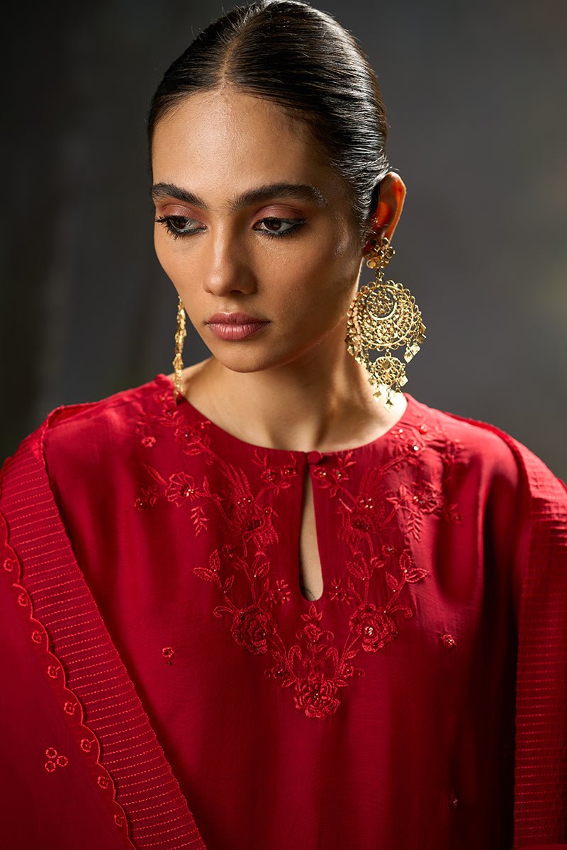 Dhiyona GF salsa red festive kurta set
