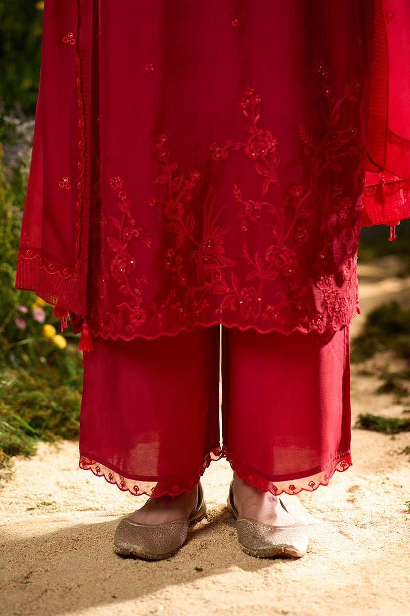 Dhiyona GF salsa red festive kurta set