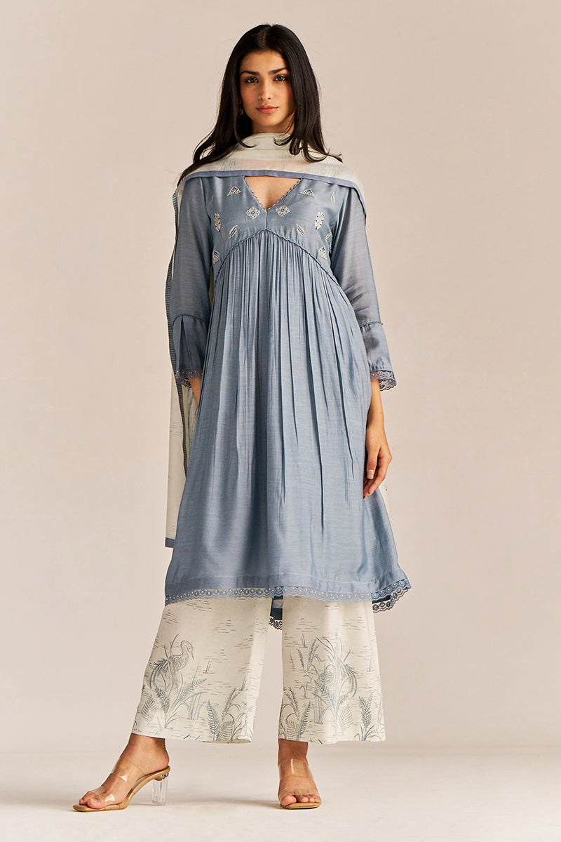 Dhiyona GF Women's Stone Grey Kurta Set