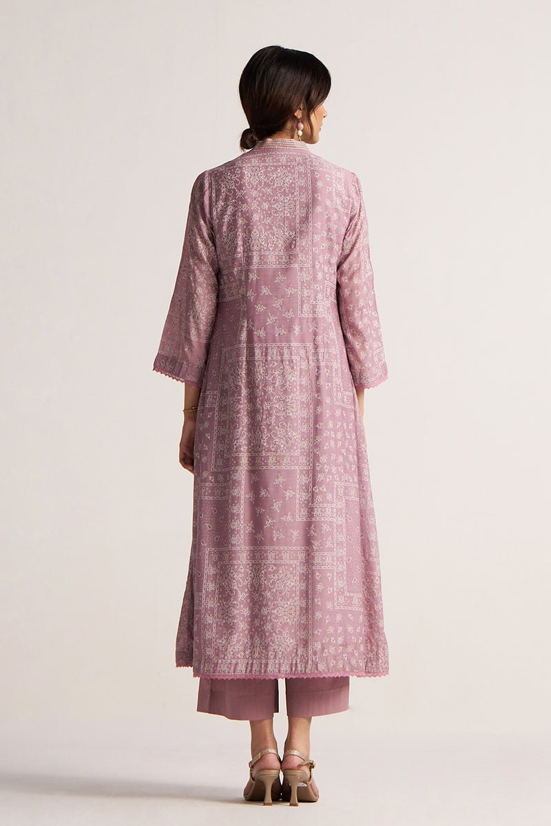 Women's Dusty Lavender Hand Printed Co-ord Set