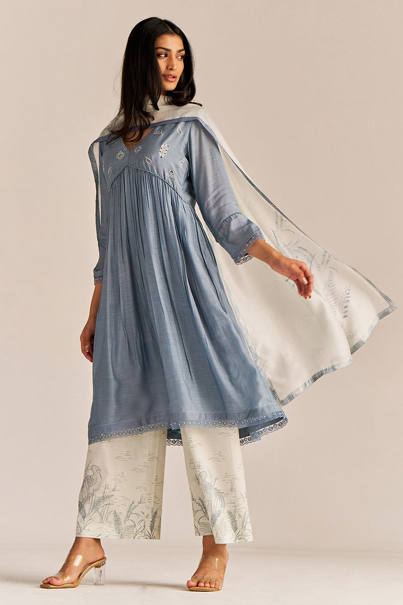 Dhiyona GF Women's Stone Grey Kurta Set