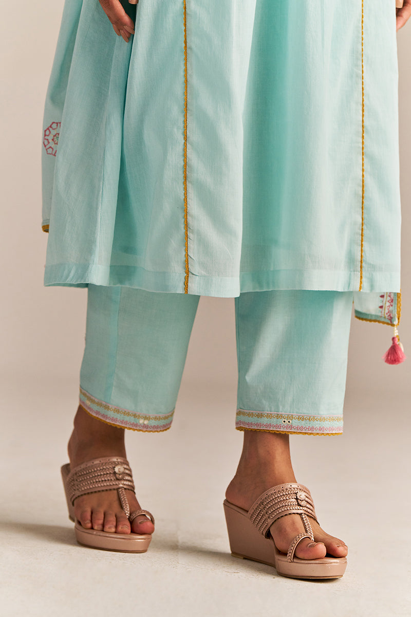 Dhiyona GF Women's Fair Aqua Mul-Mul Kurta Set