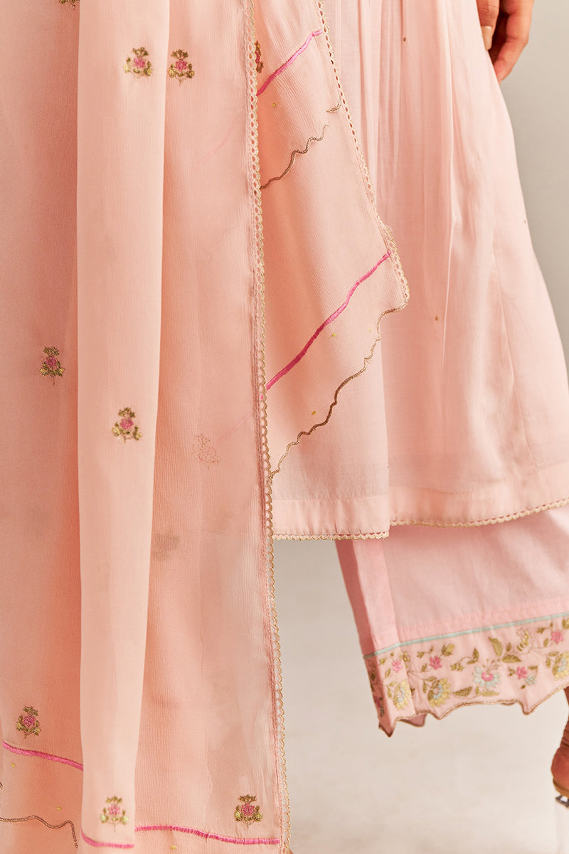 Dhiyona GF Women's Crystal Pink Embroidered Kurta Set