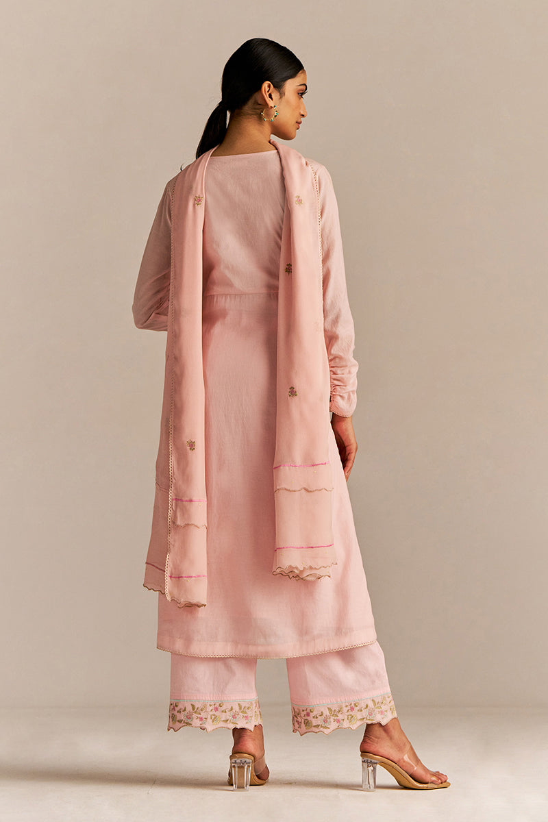 Dhiyona GF Women's Crystal Pink Embroidered Kurta Set