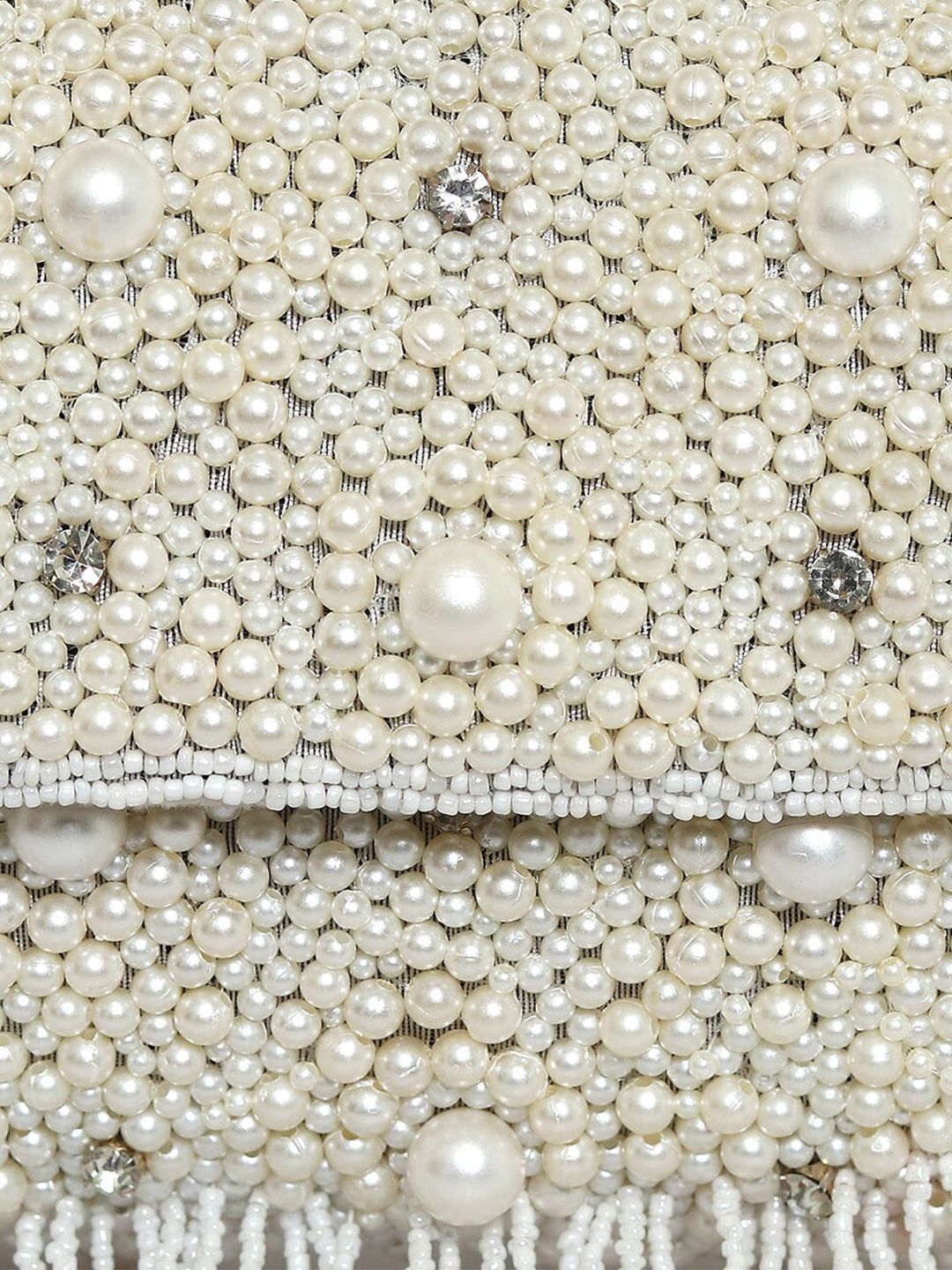 Dhiyona NR Women White Embroidered Purse Clutch