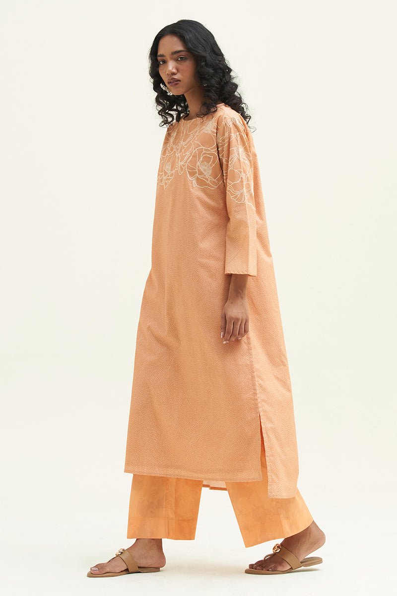 Women's Apricot Wash Cotton Printed Co-ord Set