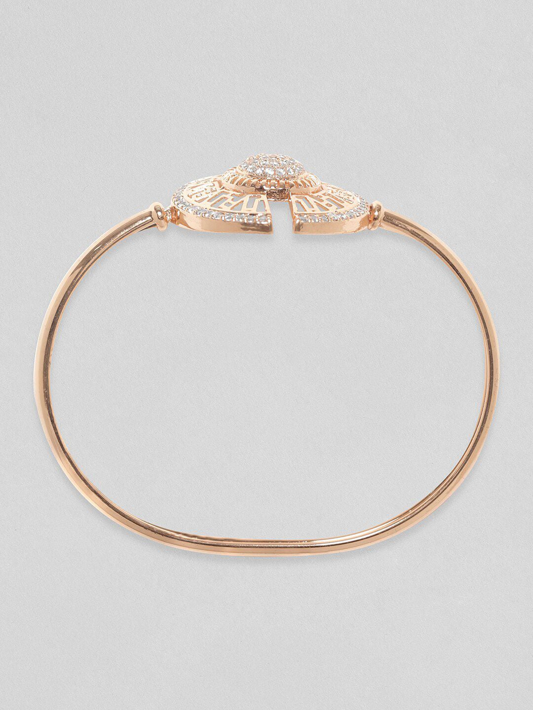 Dhiyona RJ Women's Gold-Plated Cubic Zirconia Bangle-Style Bracelet