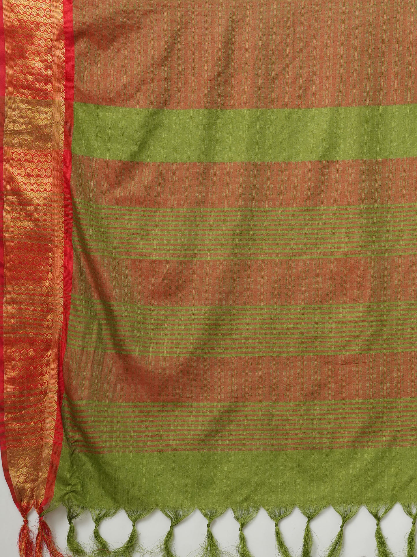 Women's Aura Silk Orange Woven Design Designer Saree With Blouse Piece
