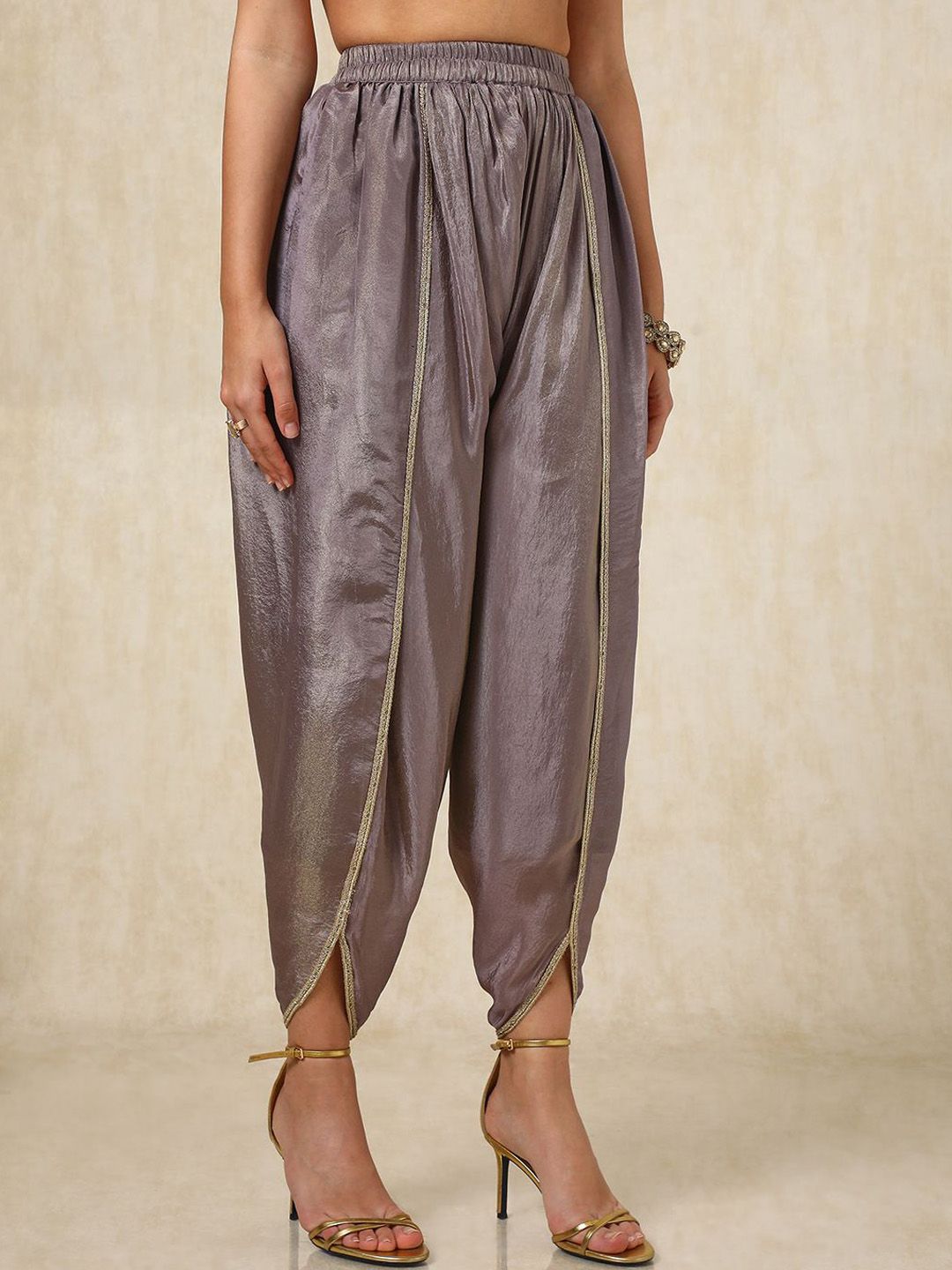 Dhiyona SO Women's Ethnic Motifs Embroidered Sequinned Straight Kurta with Dhoti Pants & Dupatta