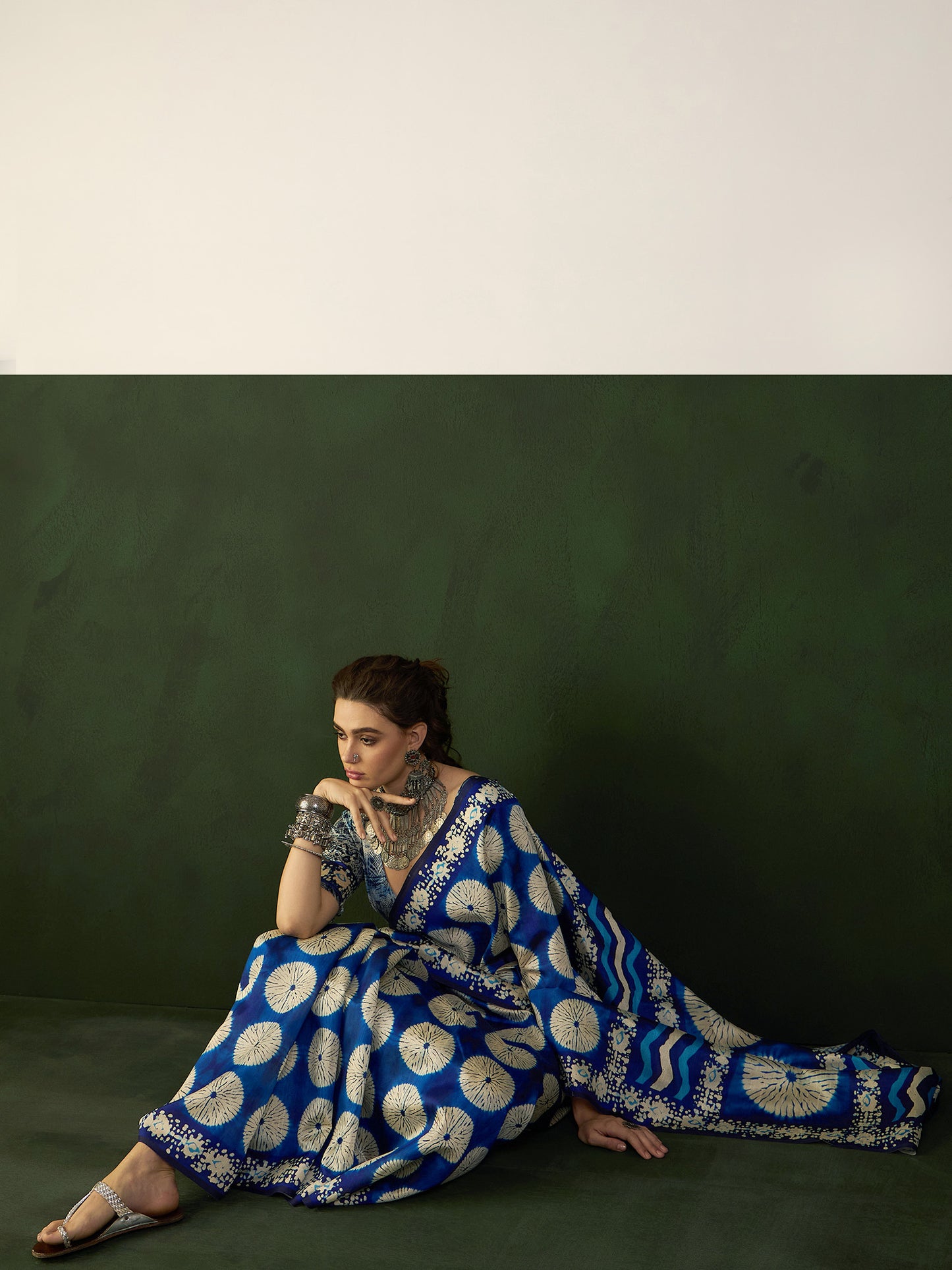 Women's Bhagalpuri Silk Blue Printed Designer Saree With Blouse Piece