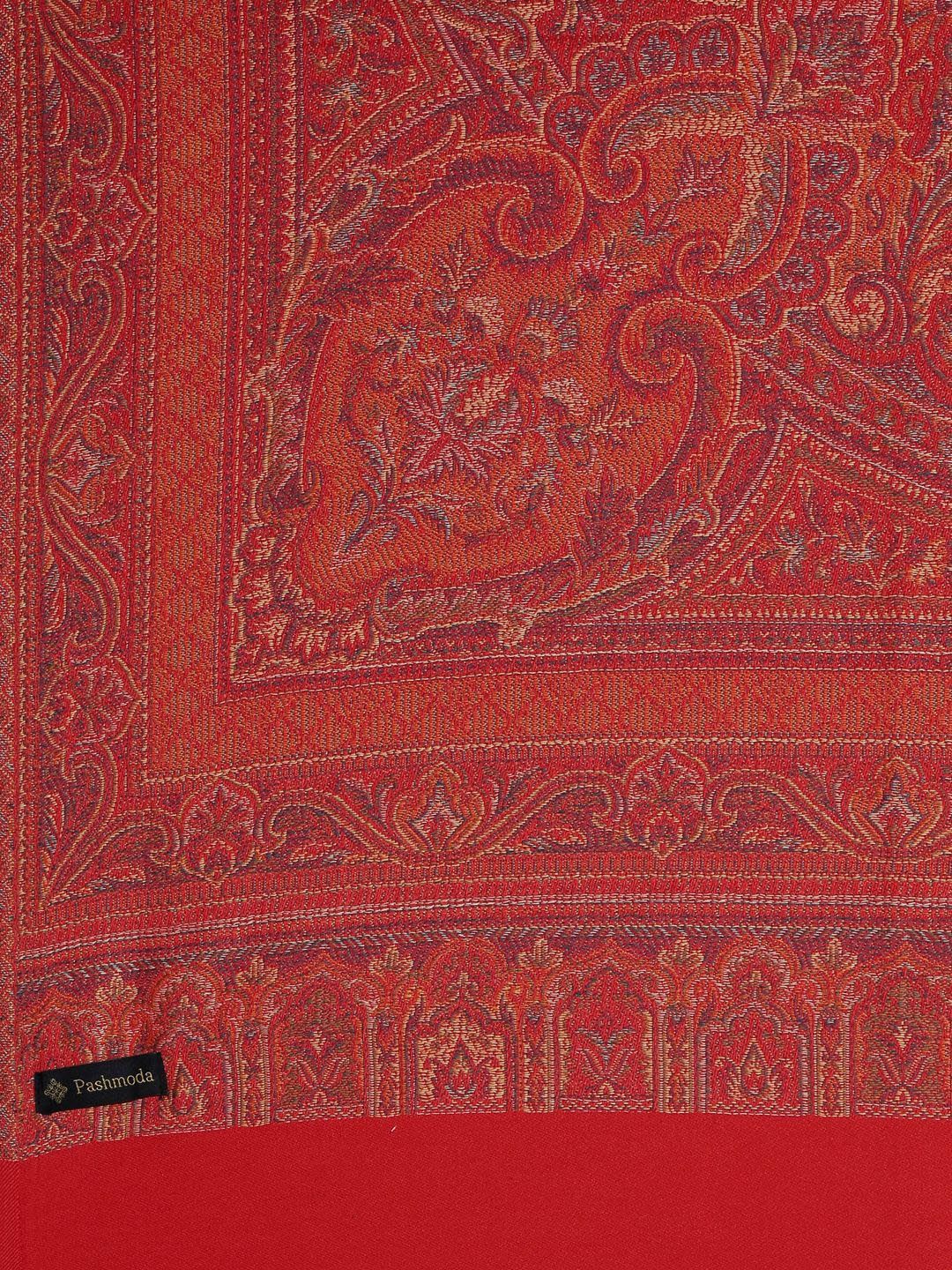 Dhiyona PA Women Red Woven Design Jamawar Shawl